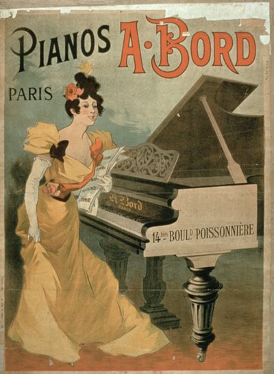 Pubblicità per i pianoforti A. Bord, Parigi da French School
