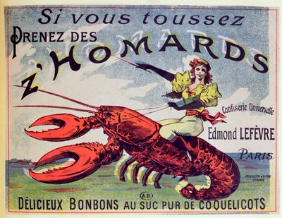 Pubblicità per caramelle per la tosse ZHomards, fine XIX secolo da French School