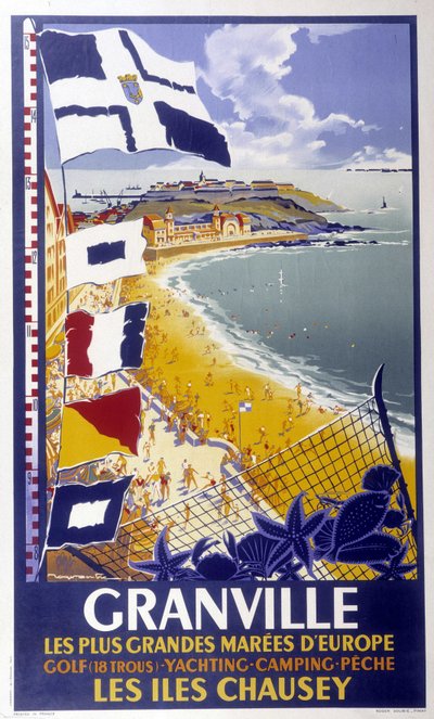 Poster pubblicitario per Granville e le isole Chausey, XX secolo da French School