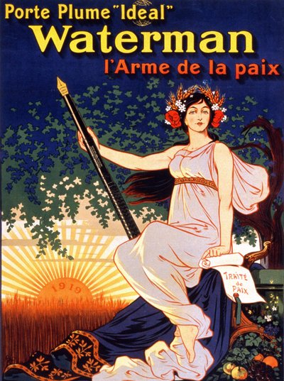 Poster pubblicitario per Portapenne Ideal Waterman, l