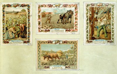 Calendario agricolo che raffigura le varie stagioni dell