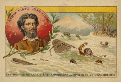 Alexandre de Serpa Pinto (1846-1900) lotta attraverso le rapide del fiume Cuando mentre attraversa l