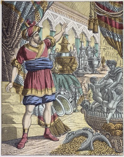 Ali-Baba nella stanza del tesoro. Racconti delle mille e una notte. - immagine di Epinal, Pellerin da French School