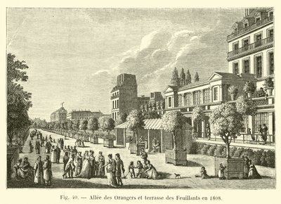 Viale degli Aranci e terrazza dei Feuillants nel 1808 da French School