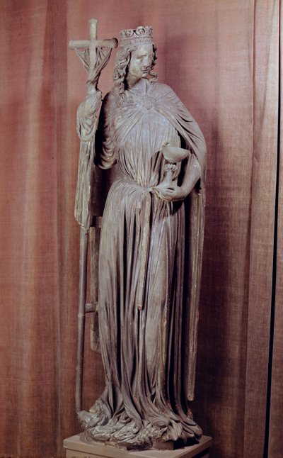 Figura allegorica della chiesa che tiene un calice e il labaro, c.1230 (dettaglio) da French School