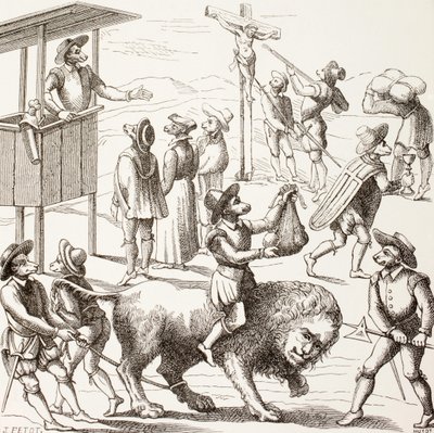 Quadro allegorico degli eccessi attribuiti agli ugonotti, da 