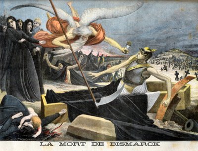 Allegoria sulla morte di Bismarck, illustrazione dal supplemento illustrato di Le petit Journal da French School