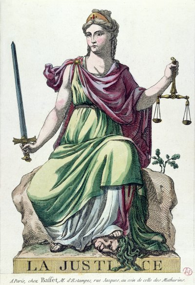 Allegoria della giustizia, pubblicata da Baffet, 1792 da French School