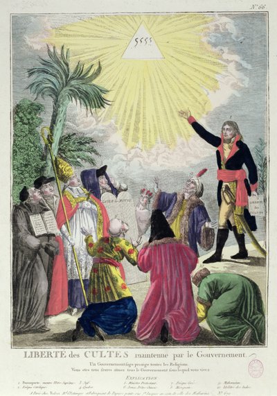 Allegoria del Concordato tra Napoleone Bonaparte (1769-1821) e Papa Pio VII (1742-1823) 1801 da French School