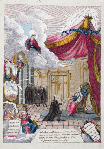 Allegoria del rapporto presentato a Luigi XVI (1754-93) da Jacques Necker (1732-1804) nel 1781 da French School