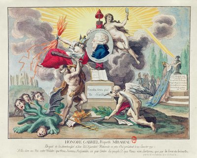 Allegoria della morte di Mirabeau. 1791 (incisione a colori) da French School