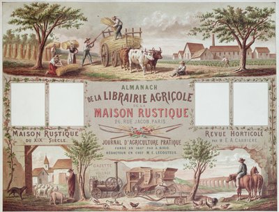 Almanacco che illustra metodi tradizionali e moderni di agricoltura, c.1870-80 da French School