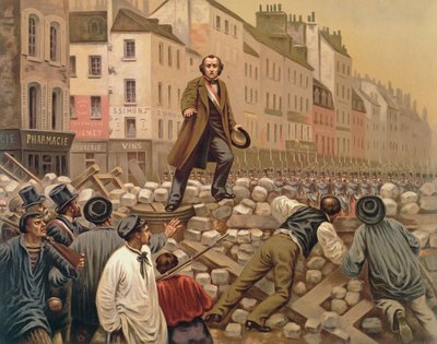 Alphonse Baudin sulla barricata di Faubourg Saint-Antoine, 3 dicembre 1851 da French School