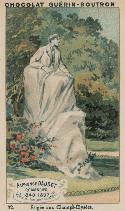 Alphonse Daudet, Romanziere, 1840-1897, eretta agli Champs-Élysées da French School