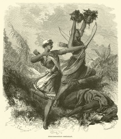Amazzoni-arcieri in combattimento da French School