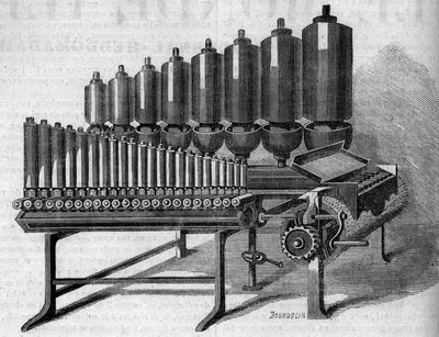 Organo a vapore americano. Incisione in "Le Monde Illustré" n.146 del 28 gennaio 1860. da French School