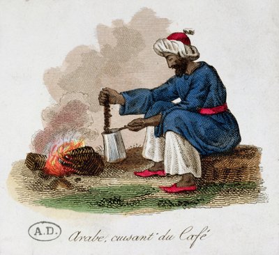 Un arabo che prepara il caffè, inizio XIX secolo da French School