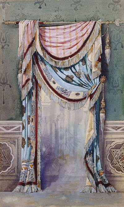 Interno con disegno di tenda, c.1880 da French School