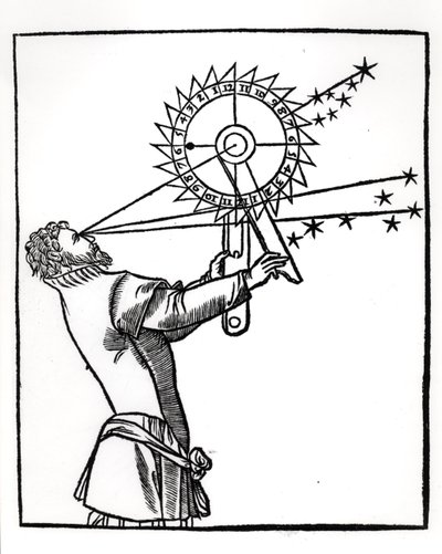 Un astrolabio, illustrazione da Cosmographia di Petrus Apianus (1495-1552), pubblicata a Parigi da Vivant Gualtherot, 1551 da French School