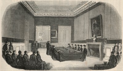 Un esame nella sala del consiglio della Scuola di Diritto di Parigi - incisione in 