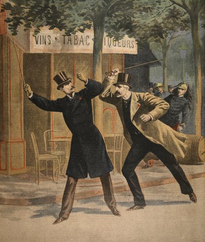 Un incidente tra Esterhazy e Picquart, illustrazione da Le Petit Journal: Supplement illustre, 17 luglio 1898 da French School