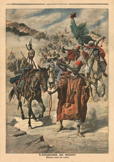 Anarchia in Marocco, saccheggi tra tribù, illustrazione da 