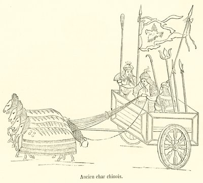 Antico carro cinese (incisione) da French School