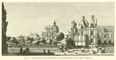 Antico hotel dei conti di Saint-Paul, rue du Roi-de-Sicile, nel 1650 da French School