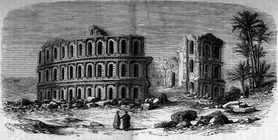 Architettura antica: anfiteatro romano (III secolo) a El Djem (El Jem), Tunisia da French School