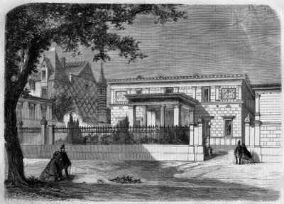 Architettura antica: vista della facciata della casa pompeiana del "Principe Napoleone" (1822-1891) costruita dall