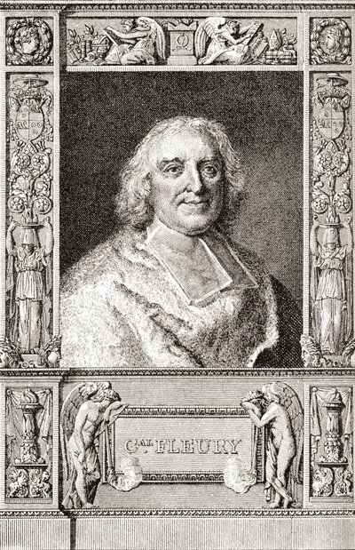 André-Hercule de Fleury, Vescovo di Fréjus, 1653-1743. Cardinale francese e primo ministro di Luigi XV. Da Les Heures Libres pubblicato nel 1908 da French School