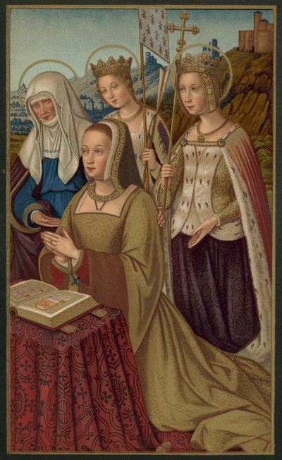 Anna di Bretagna, regina di Francia, circondata dai suoi santi patroni da French School