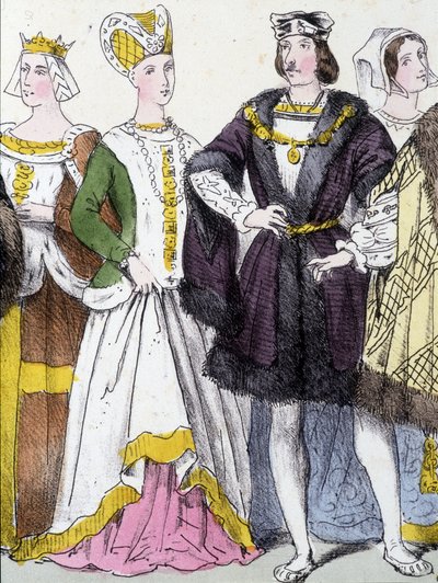 Anna di Bretagna e Carlo VIII - in "La monarchia francese in stampe" da French School