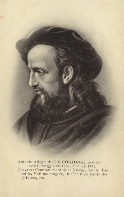 Antonio da Correggio, Italian painter (litho) da French School