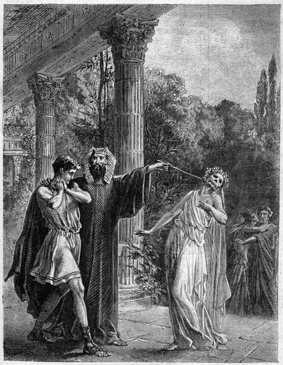 Apollonio a Corinto. In "Histoire de la magie du Monde supernaturel et de la Fatalite a travers les temps et les peuples", Furne Jouvet et Cie editeurs (1869) da French School