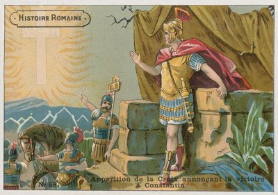 Apparizione della Croce che annuncia la vittoria a Costantino nella Battaglia di Ponte Milvio, 312 da French School