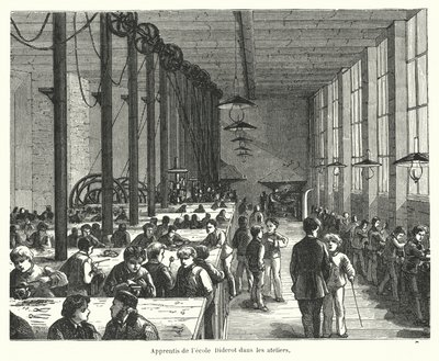 Apprendisti nei laboratori della Ecole Diderot a Parigi, Francia da French School