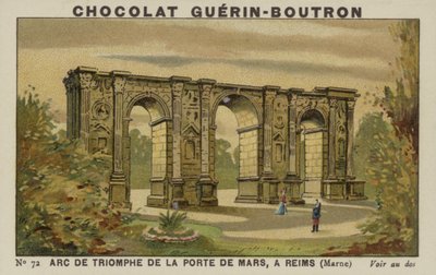 Arco di Trionfo della Porta di Marte, a Reims, Marne da French School