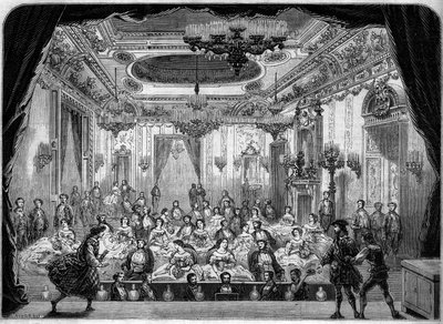 Architettura: vista interna della sala delle esibizioni (XVII secolo) a Baden Baden, Germania da French School