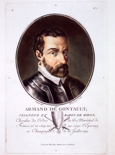 Armand de Gontaut, da Portraits des grands hommes, femmes illustres, et sujets memorables de France, pubblicato 1787-92 da French School