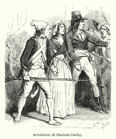 Arresto di Charlotte Corday da French School