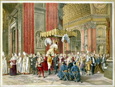 Arrivo di Papa Pio IX (1835-1914) sulla sedia gestatoria all