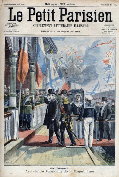 Arrivo del presidente della Repubblica Francese Émile Loubet (1838-1929) in Russia, in "Le Petit Parisien" da French School