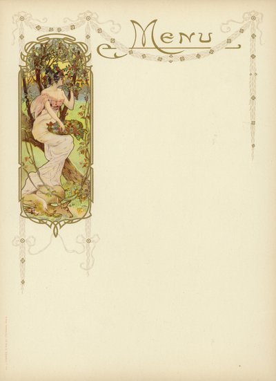 Design Art Nouveau per un menu da French School