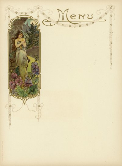 Design Art Nouveau per un menu da French School
