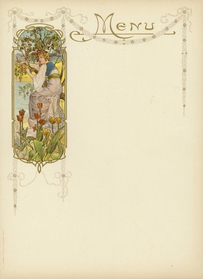 Design Art Nouveau per un menu da French School