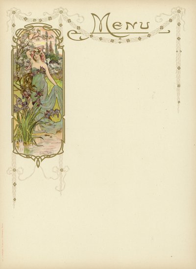 Design Art Nouveau per un menu da French School