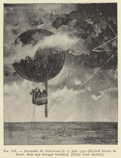 Ascensione del Saint-Louis il 17 giugno 1900 (diciotto ore di durata, di cui sette di terribili tempeste) da French School