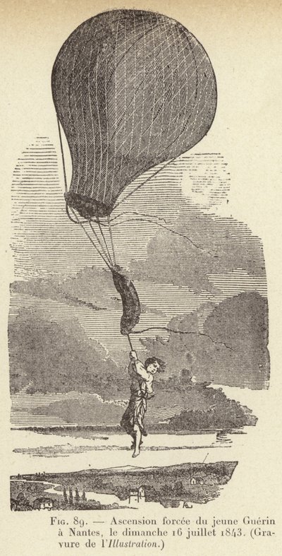 Ascensione forzata del giovane Guerin a Nantes, domenica 16 luglio 1843 da French School