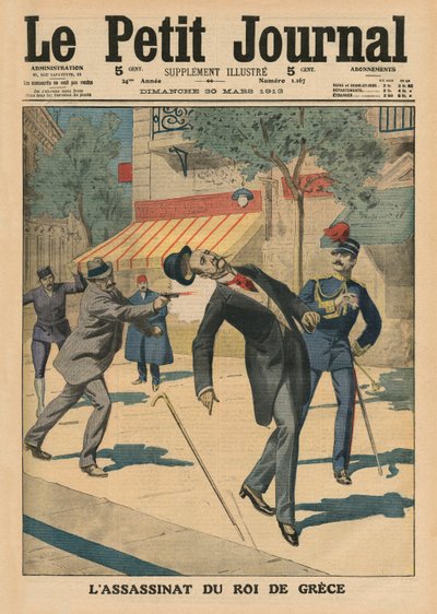 Assassinio di Giorgio I, Re di Grecia, illustrazione di copertina da 